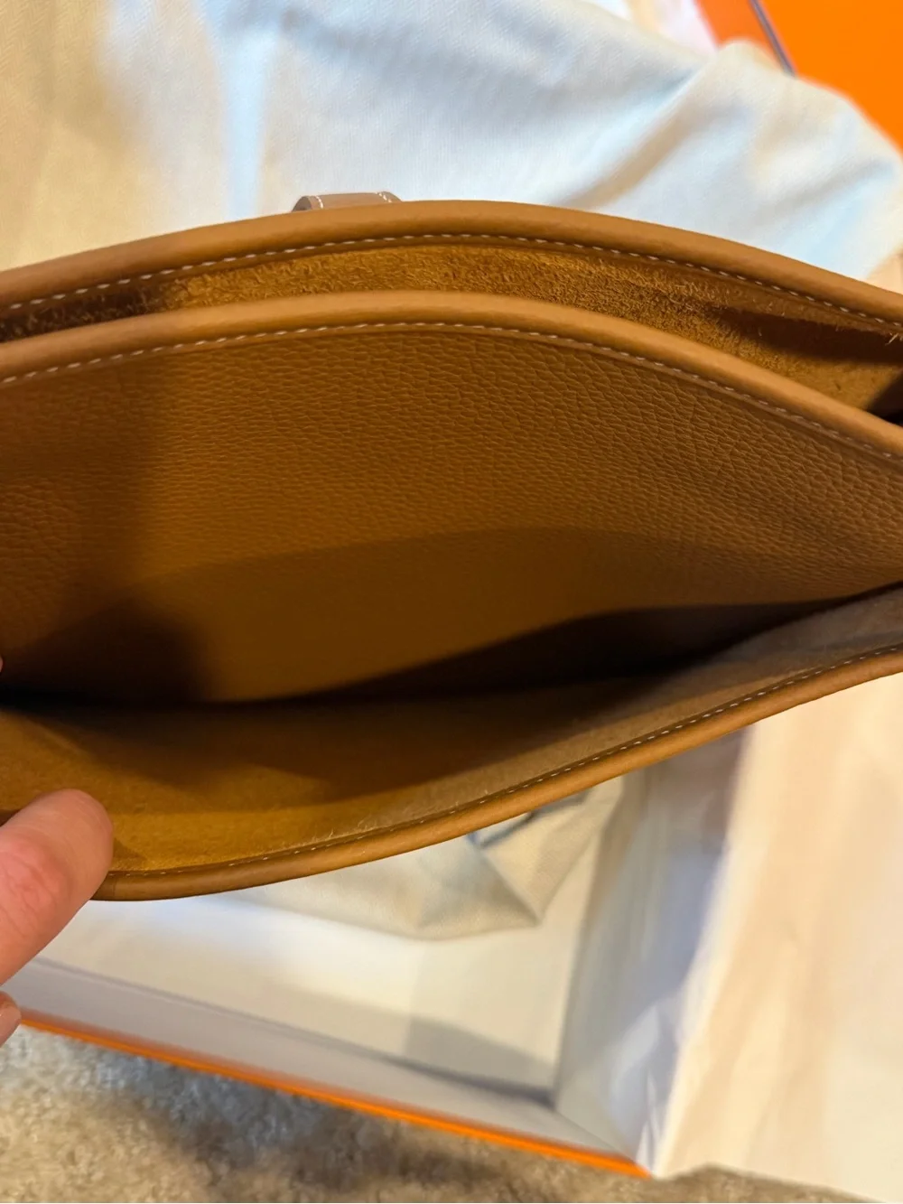 Hermès Evelyne III 29 Shoulder Bag in Gold Clemence Bull Calfskin Leather